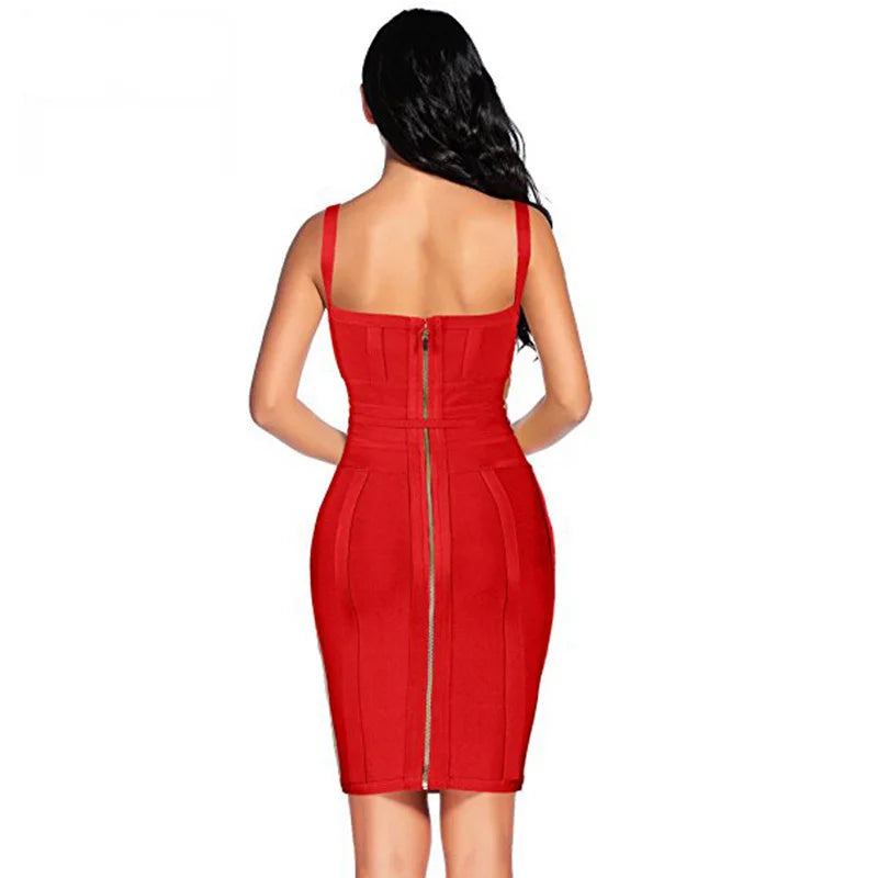 Veluxe V-Neck Bandage Dress