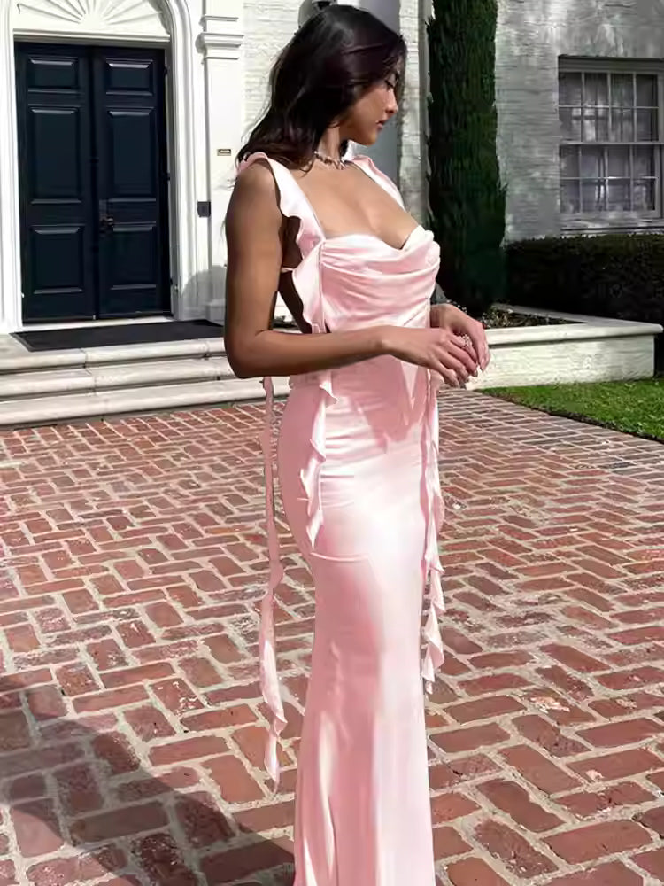 Luna Strapless Ruffle Maxi