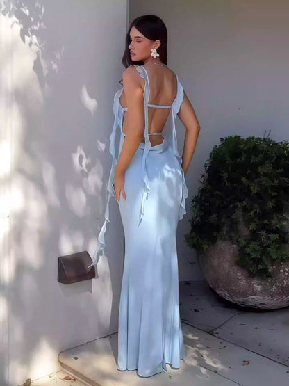 Luna Strapless Ruffle Maxi